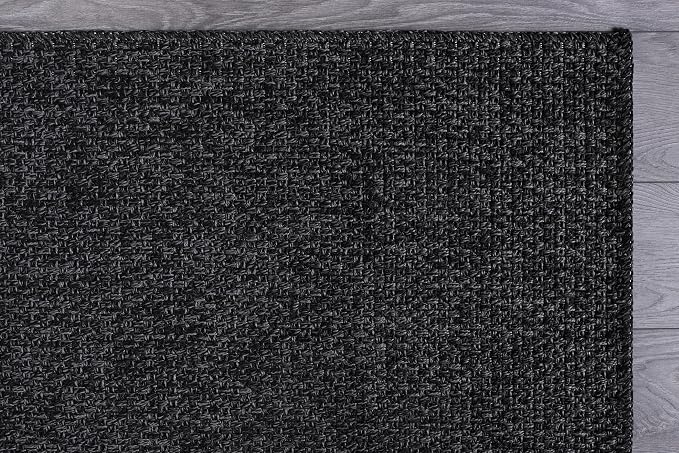 CAMILSON Easy Jute Rug 5x7, Indoor Outdoor Dark Gray Black Farmhouse Area Rugs - Image 6