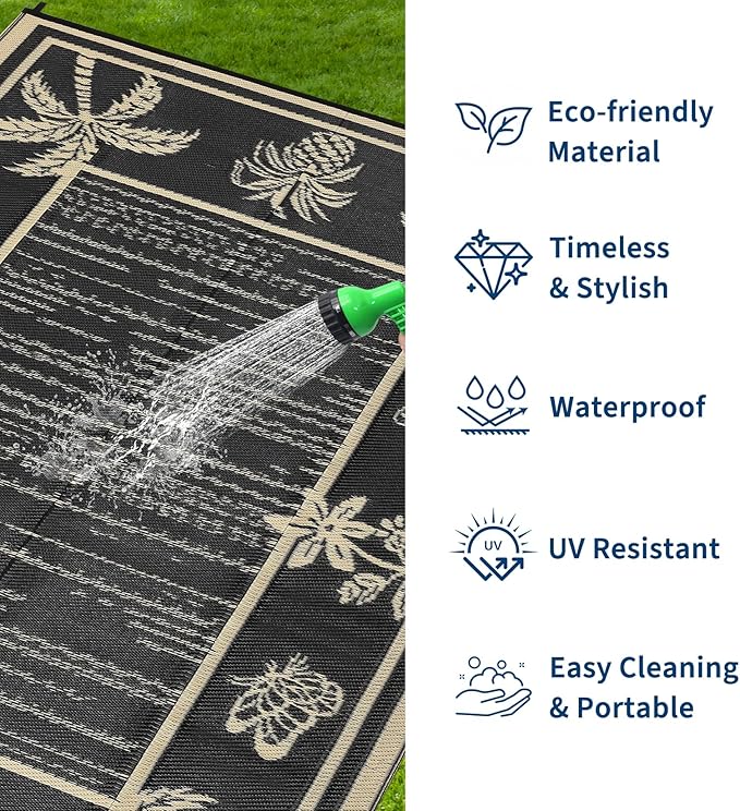 Garvee Outdoor Rug 8x10 Waterproof - Image 3