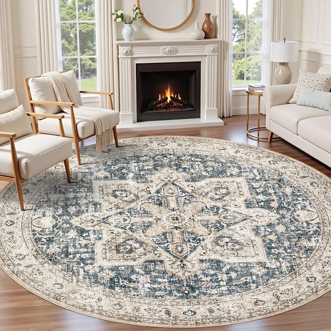 Tortania 7' Round Area Rug Living Room Rugs by Tortania