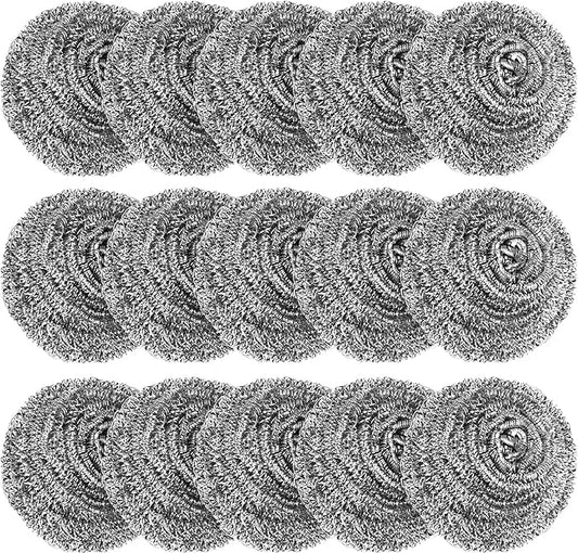 15 Pack Steel Wool Scrubber, Metal Kitchen Scrubbing Sponges, Dishwashing by VOPTON