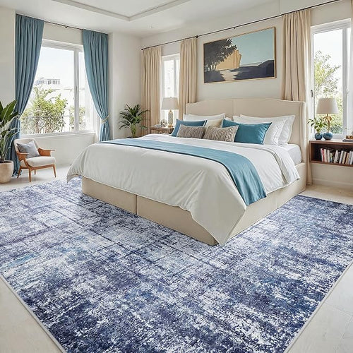 10x14 Area Rugs for Living Room Washable Rug: Anti-Skid Abstract Modern Living - Image 2