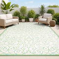 JONATHAN Y Vintage Filigree Indoor Outdoor Area Rug 9X12 Cream/Green, Madrid by JONATHANY