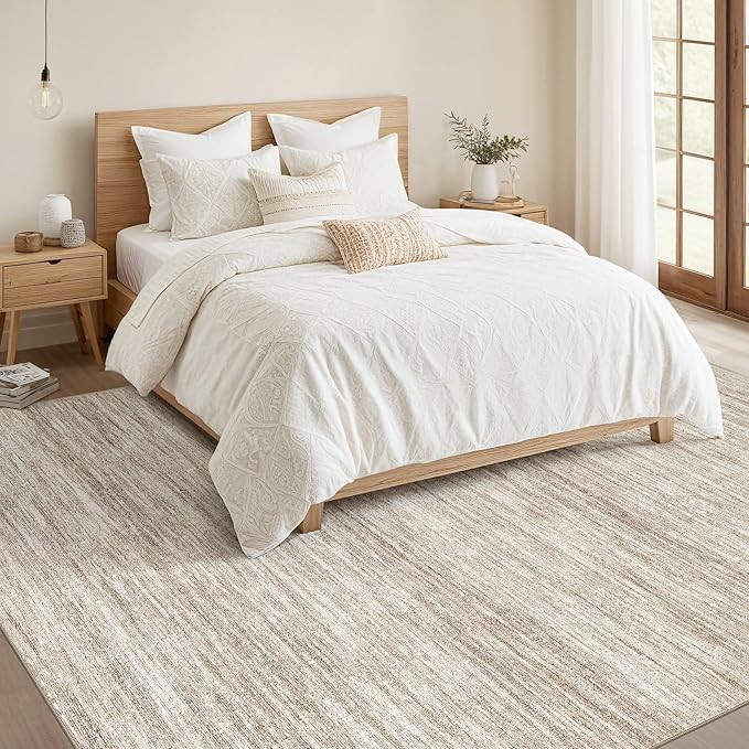 Nakagishi 10x14 Area Rugs Living Room: Washable Large Vintage Rug Neutral - Image 5