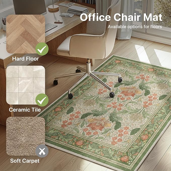 36"x48" Office Chair Mat for Hardwood Tile Floor, Under Desk Carpet Protector - Image 3