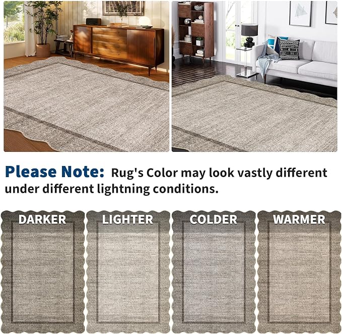 GarveeHome Scalloped Washable Rug 6x9 Rugs - Image 9