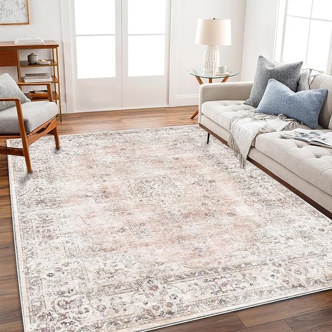 CHAMPLANT Area Rug 5'x7' Washable Rug Vintage Traditional Floor Cover Thin by CHAMPLANT