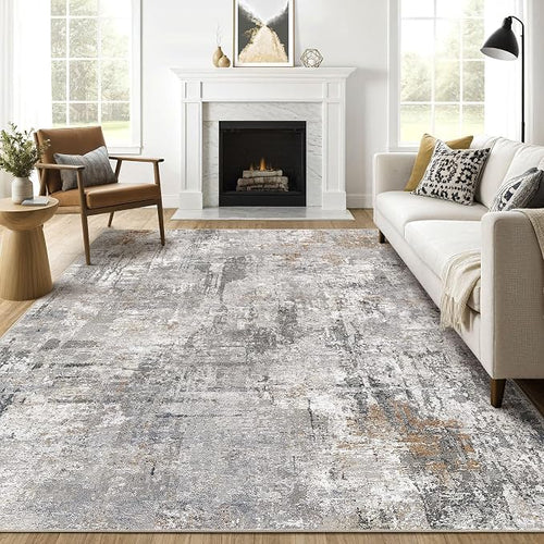10x12 Area Rug Living Room: Washable Large Abstract Modern Soft Rugs Stain by LOONGRUG
