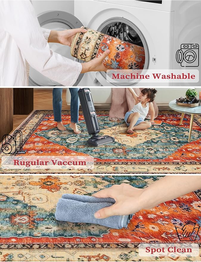 SERISSA Runner Rug for Hallways, 3x14 Washable Non Slip Kitchen Runner Rug - Image 3