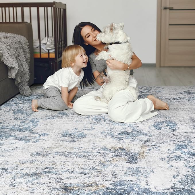 DMOYEST 9x12 Area Rug for Living Room, Washable & Non Slip Large Indoor Carpet - Image 5