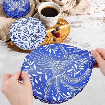 5 Pieces Bowl Covers Reusable, 5 Size Elastic Cloth Bowl Covers - Image 3