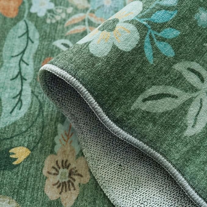 Washable 2'6x12 Hallway Runner Rug: Soft Entryway Kitchen Floral Runners Non - Image 3