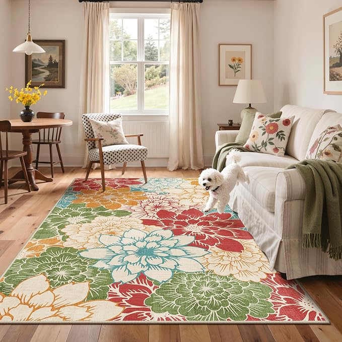 GENIMO Indoor Outdoor Area Rug 4'x6', Machine Washable Rugs - Image 4