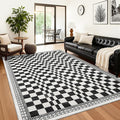 GarveeHome 5x7 Washable Rug for Bedroom Modern Abstract Checkered Carpets by GarveeHome