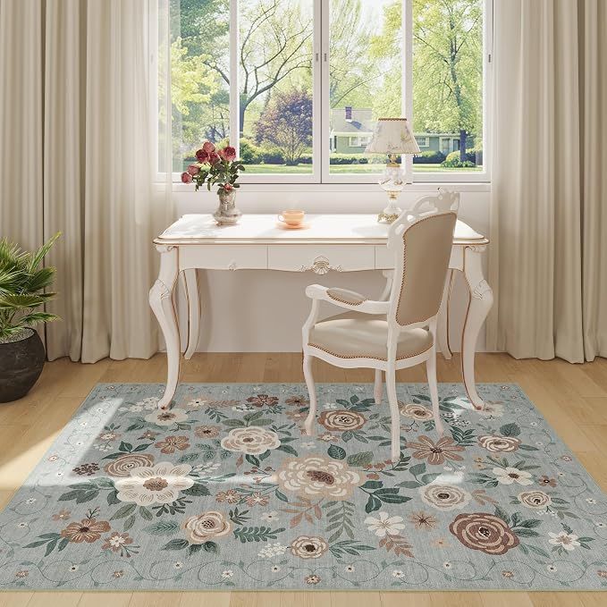 DUKINO 3x5 Area Rug, Floral Rugs - Image 3