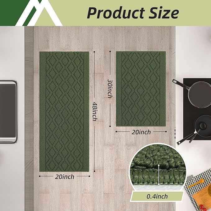 COSY HOMEER 48x20 Inch/30X20 Inch Kitchen Rug Mats Made of 100% Polypropylene 2 - Image 6