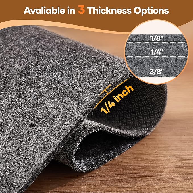 Veken Non Slip Cushioned Runner Rug Pad Gripper 2 x 6 Ft, Felt and Silicone - Image 4