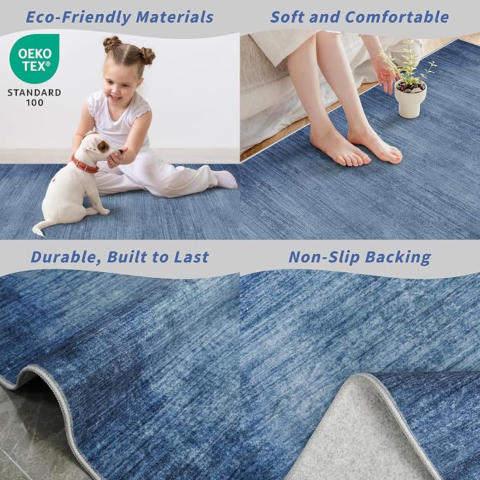 2x8 Washable Hallway Runner Rug – Non-Slip Modern Abstract Neutral Low-Pile - Image 6
