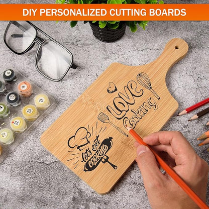 24 Pcs Thicken Bamboo Cutting Board Bulk 11x5 Inch Personalized Wood Chopping - Image 7