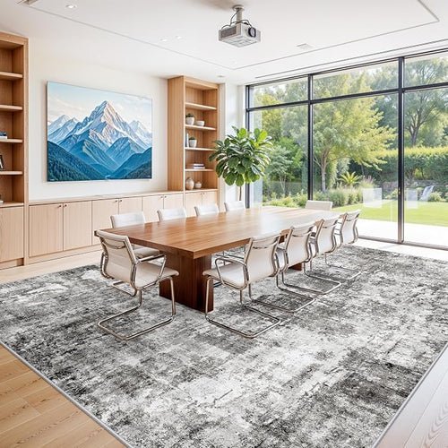 12x15 Area Rug for Living Room – Large Modern Neutral Abstract Thin Washable - Image 2