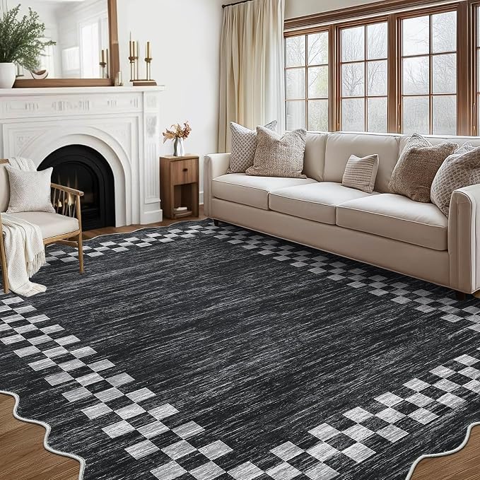 GarveeHome Washable Rug 5x7 for Living Room Large Bedroom Scalloped Rug Non - Image 8