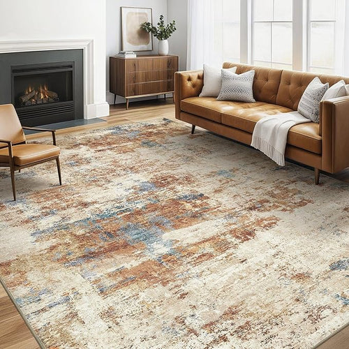 6x9 Area Rugs Washable Rug: Large Abstract Modern Soft Stain Resistant Indoor by LOONGRUG