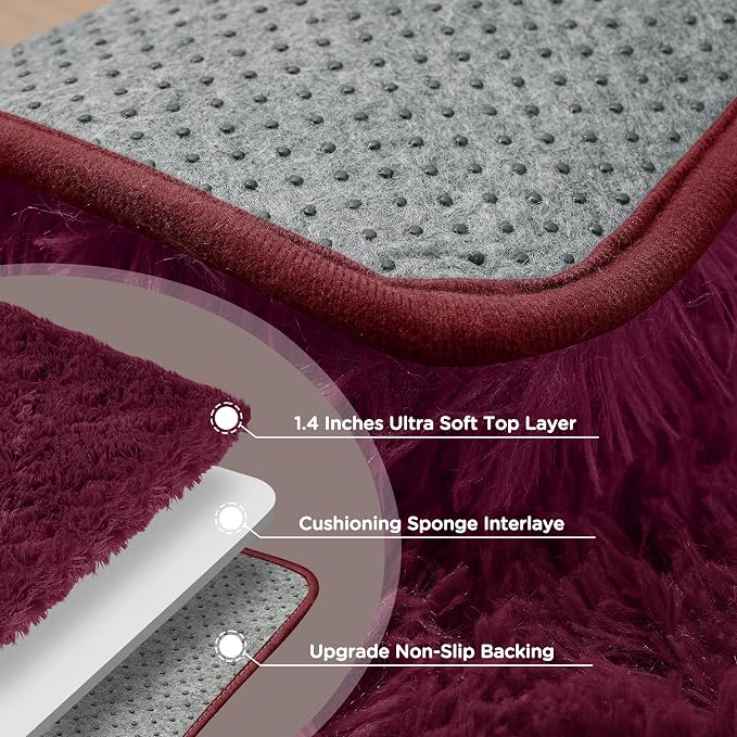 9x12 Burgundy Area Rugs for Living Room, Large Fluffy Shag Rug for Bedroom Kids - Image 7