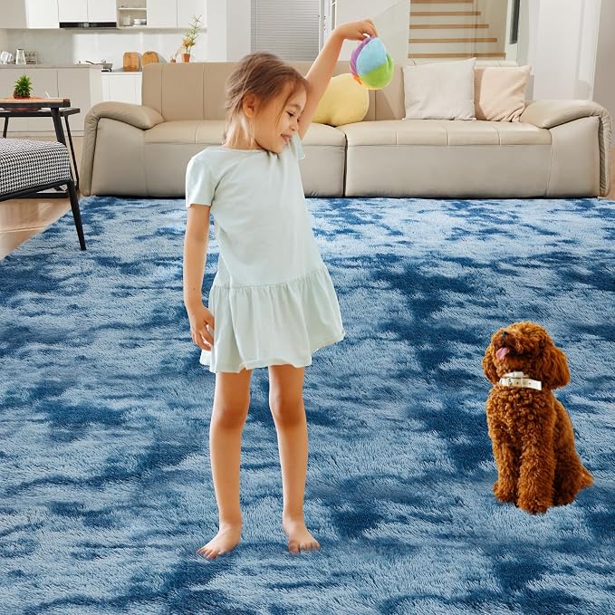 Ultra Soft Rug for Living Room, 4X6 Fluffy Shag Area Rug for Bedroom, Modern - Image 7