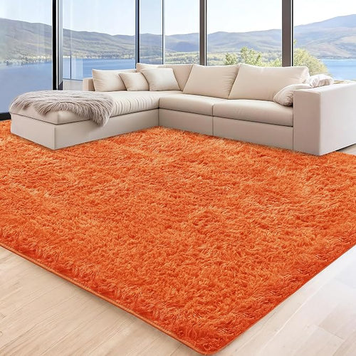 6x9 Orange Area Rugs for Living Room, Large Fluffy Shag Rug for Bedroom Nursery by Unknown