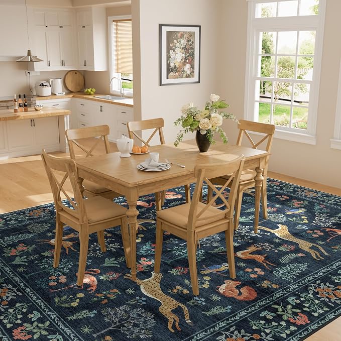 DUKINO 9x12 Rug, Washable Animal Living Room Rug - Image 6