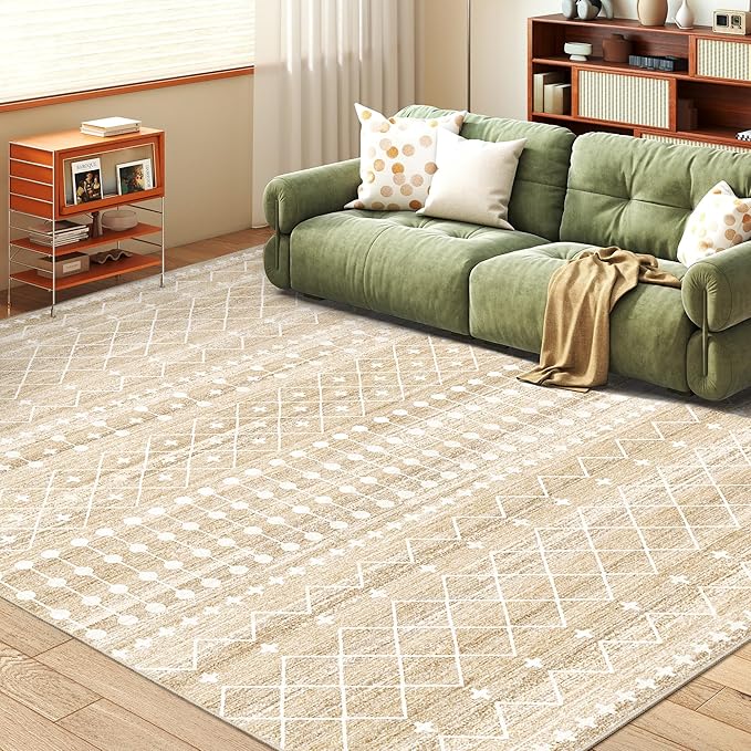 Miukiki 6x9 Area Rug for Living Room Moroccan Washable Rugs Non Slip Indoor by Miukiki