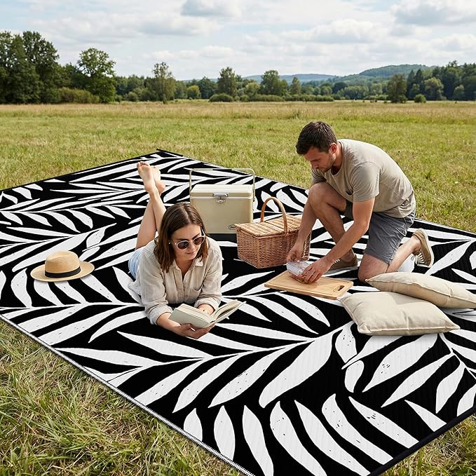 Smiry Outdoor Rug 6x9 ft, Waterproof Reversible Plastic Straw Rugs, Outdoor - Image 4