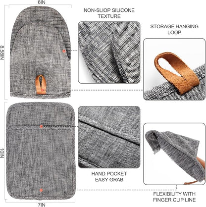 4Pcs Heat Resistant Oven Mitts & Potholders, Flexible Kitchen Accessories - Image 2