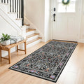 3x6 Washable Non-Slip Kitchen Runner Rug – Vintage Botanical by ZHXXUJ