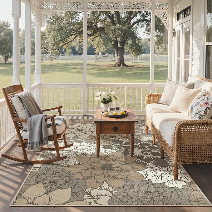 GENIMO Indoor Outdoor Area Rug 6'x9', Machine Washable Rugs - Image 6