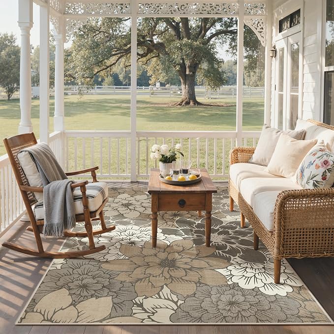 GENIMO Indoor Outdoor Area Rug 5'x8', Machine Washable Rugs - Image 6