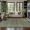 GENIMO 9x12 Washable Area Rug, Non-Slip Vintage Boho Floral Carpet, Soft by GENIMO