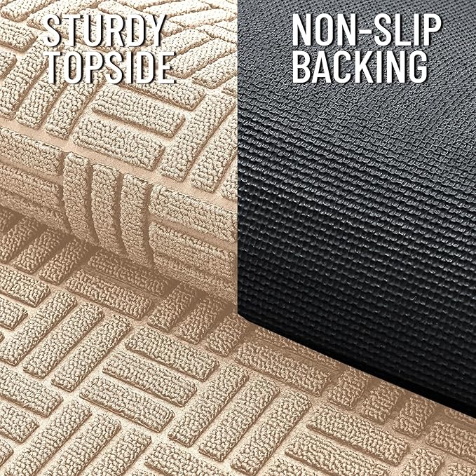 OLANLY Front Door Mat Outside Entrance 35x23, Heavy Duty Sturdy Natural Rubber - Image 4