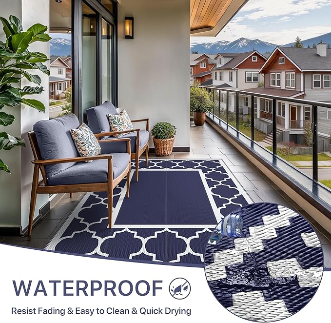 GENIMO 6' x 9' Outdoor Rug Waterproof - Image 6