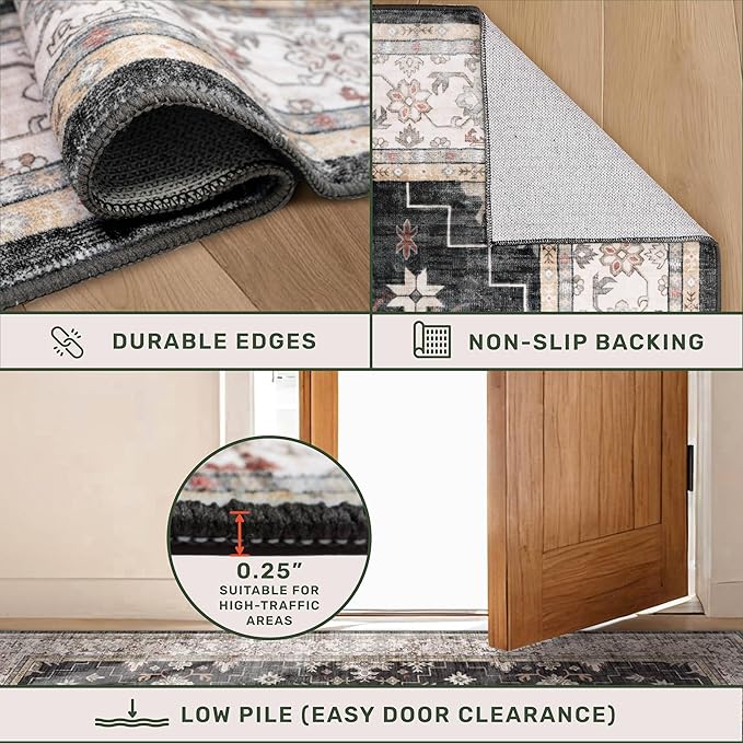 Black Washable 10ft Long Runners - Image 5