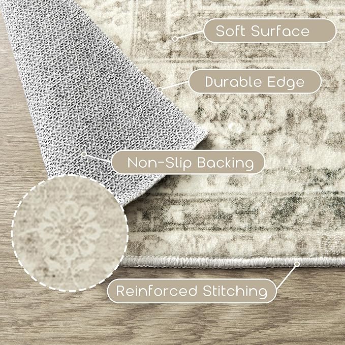 Cream and Light Tan Boho Front Door Mat - Image 3
