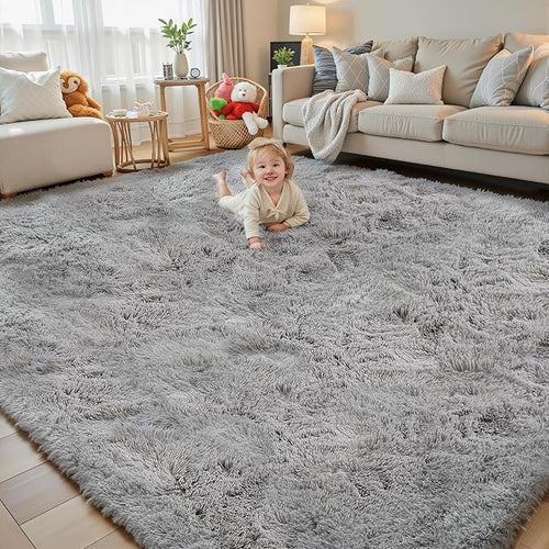 8x10 Area Rugs for Living Room Bedroom Rug, Large Shaggy Soft Plush Furry by Junhejiamei