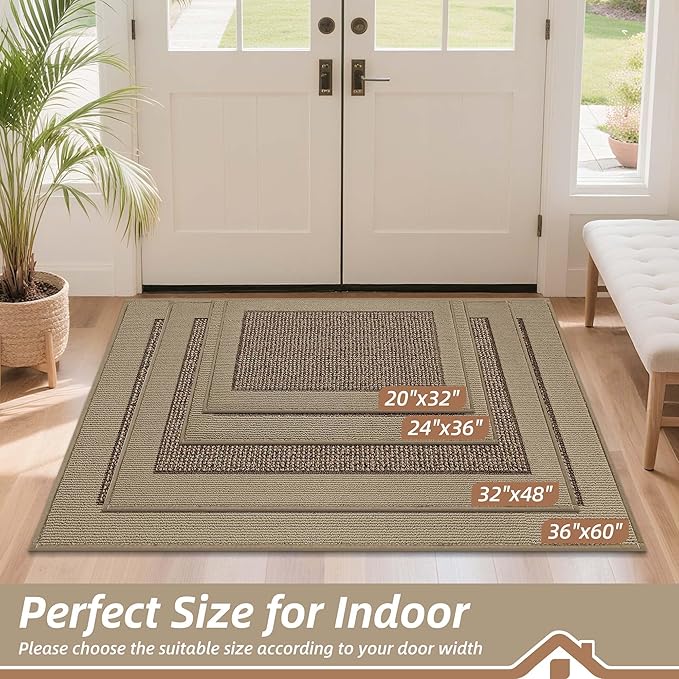 BEQHAUSE Indoor Door Mat 20" x 32", Dirt Trapper Door Mats Non-Slip Entryway - Image 2