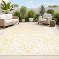 JONATHAN Y Boho Medallion Indoor Outdoor Area Rug 9X12 Cream/Yellow, Estrella by JONATHANY