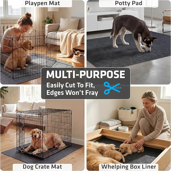 Drymate 2-Pack Jumbo Dog Playpen Mat, Waterproof, Slip-Resistant, Machine - Image 5