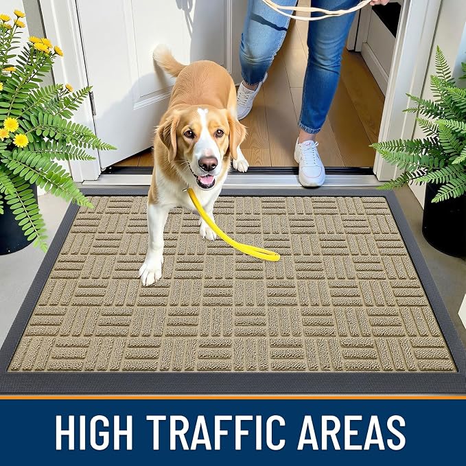 OLANLY Front Door Mat Outside Entrance 33x21, Heavy Duty Sturdy Natural Rubber - Image 6