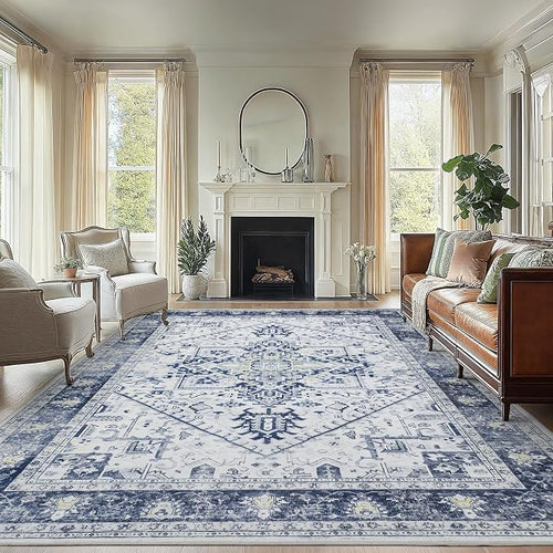 AMADA HOMEFURNISHING Washable Area Rug, Low-Profile Large Area Rug by AMADAHOMEFURNISHING