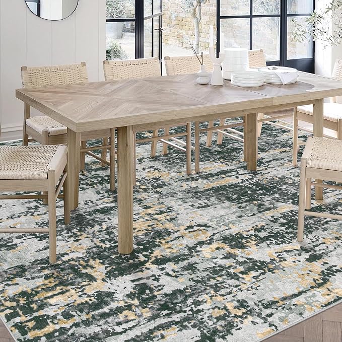 Area Rugs 6x9 Living Room: Washable Rug Modern Abstract Large Rugs Soft Non - Image 4