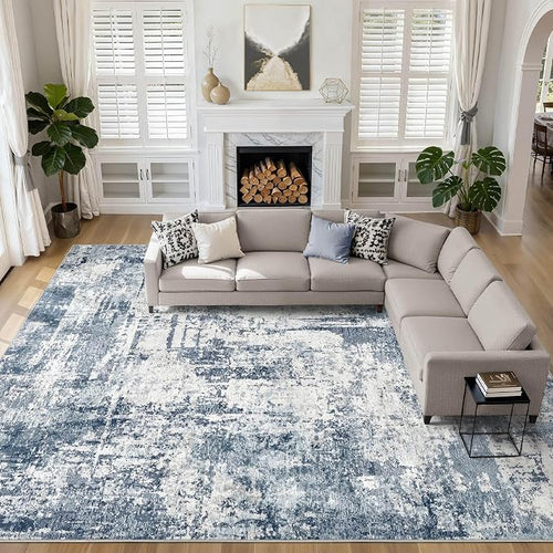 10X14 Area Rugs Living Room: Washable Large Abstract Soft Rug Stain Resistant by LOONGRUG