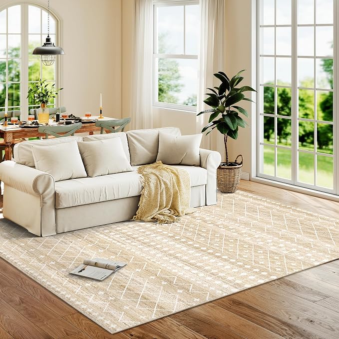 Miukiki 6x9 Area Rug for Living Room Moroccan Washable Rugs Non Slip Indoor - Image 7