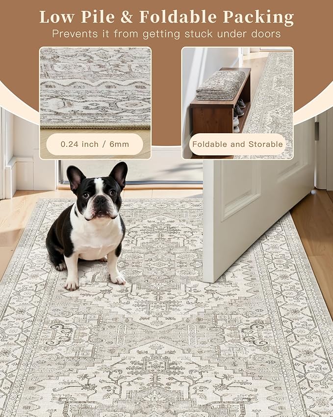 Madane Hallway Rug 3x10, Kitchen Rugs Washable Entryway Rug 10ft Vintage - Image 6